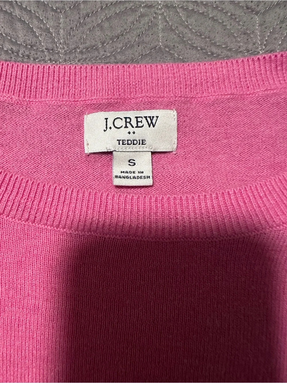 J. Crew Teddie Sweater Bright Pink Crewneck Small